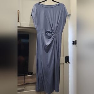 Women's Twist-Front Midi Dress - Dusty Blue